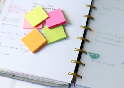 Post-its can be used to mark product launches or market days