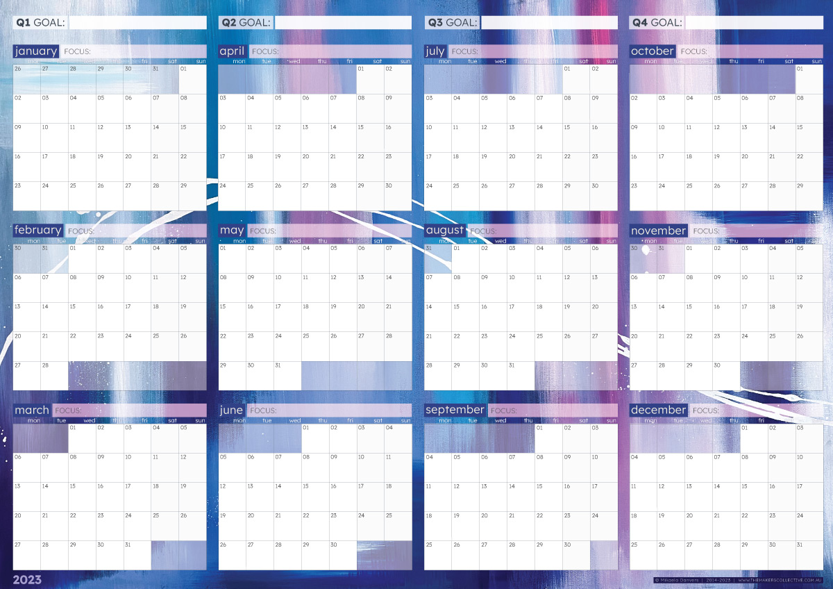 pink wall planner