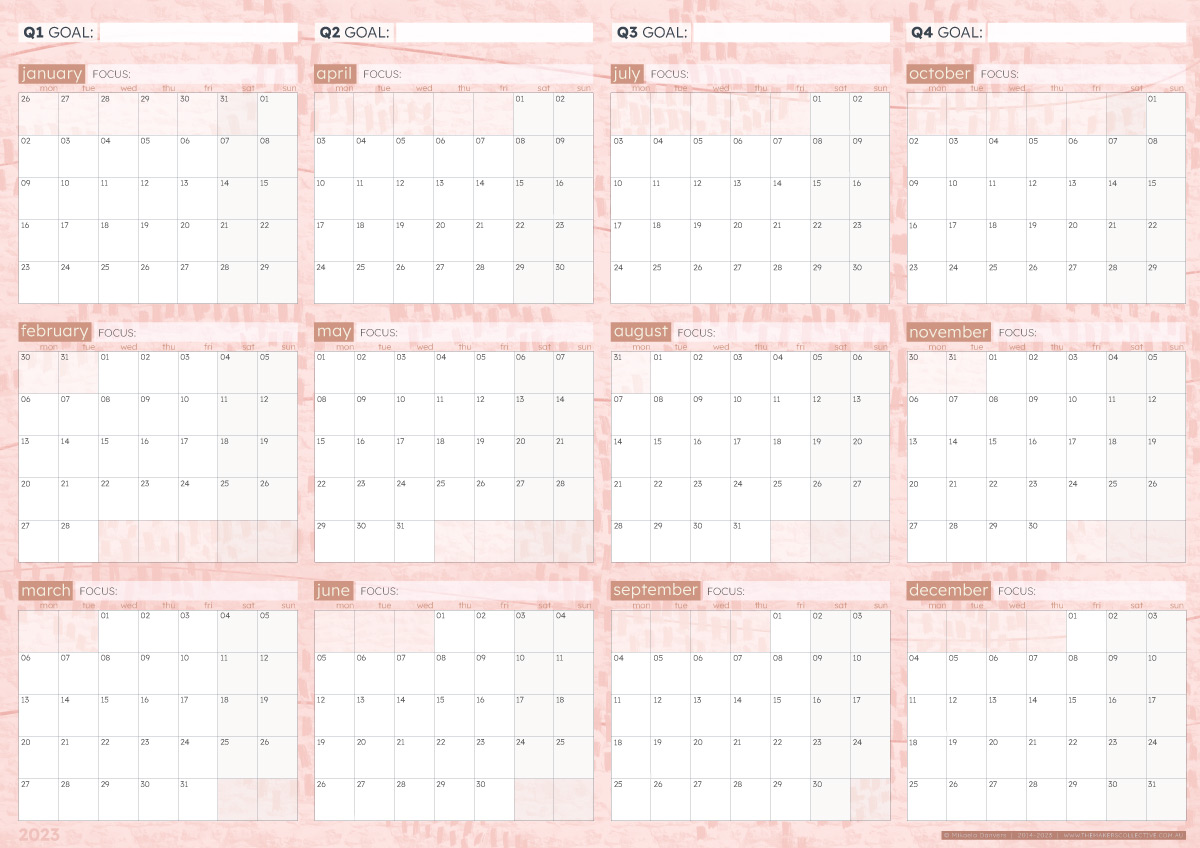 Teal wall planner