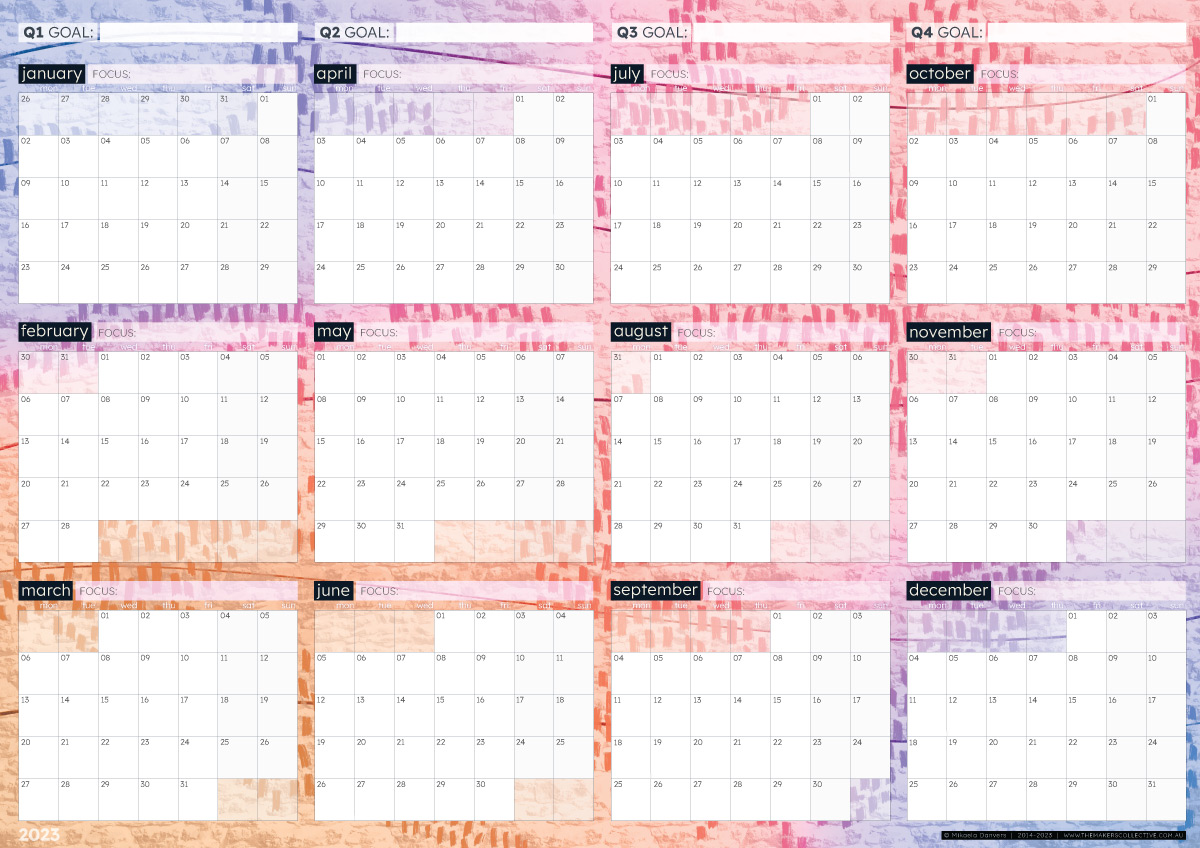 Teal wall planner