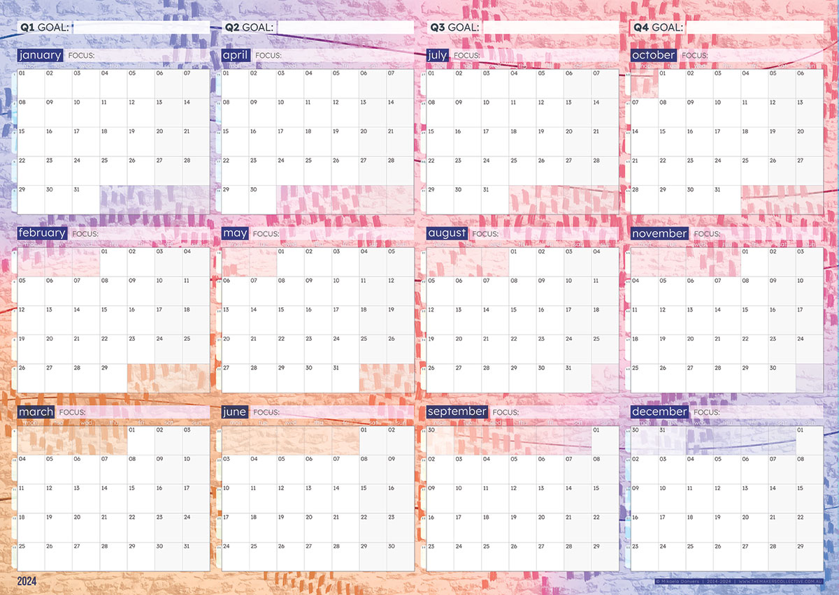 pink wall planner
