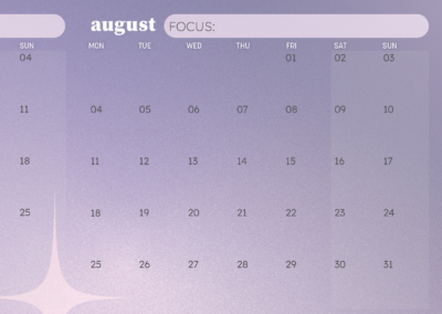 Preview of 2025 Wall Planner Celestial theme, purples and pinks with some stars